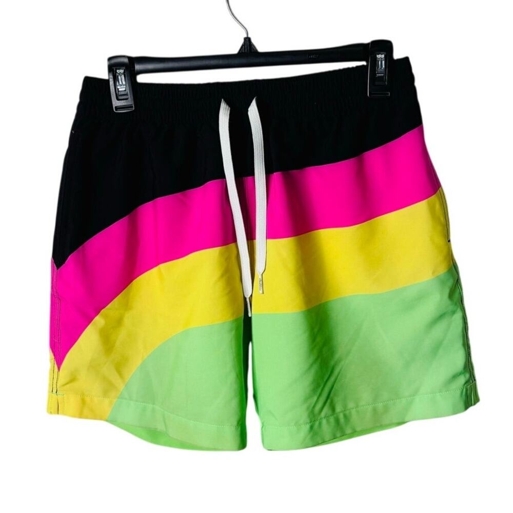 Chubbies 5.5" Neon Colorblock Swim Trunks Compression Lined Men's Small S
